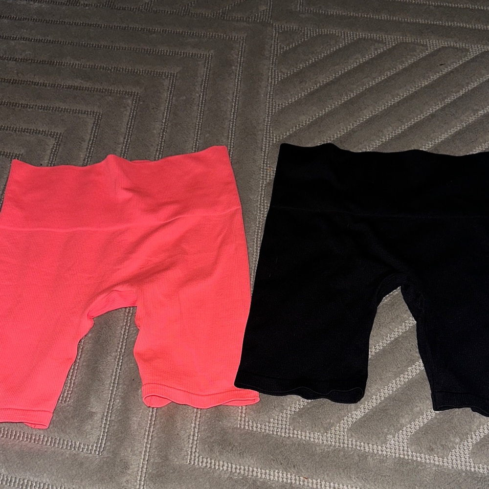 Pink and Black Biker Shorts (sold together)